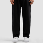 Black Pleated Essential Trousers — Unisex Relax Fit
