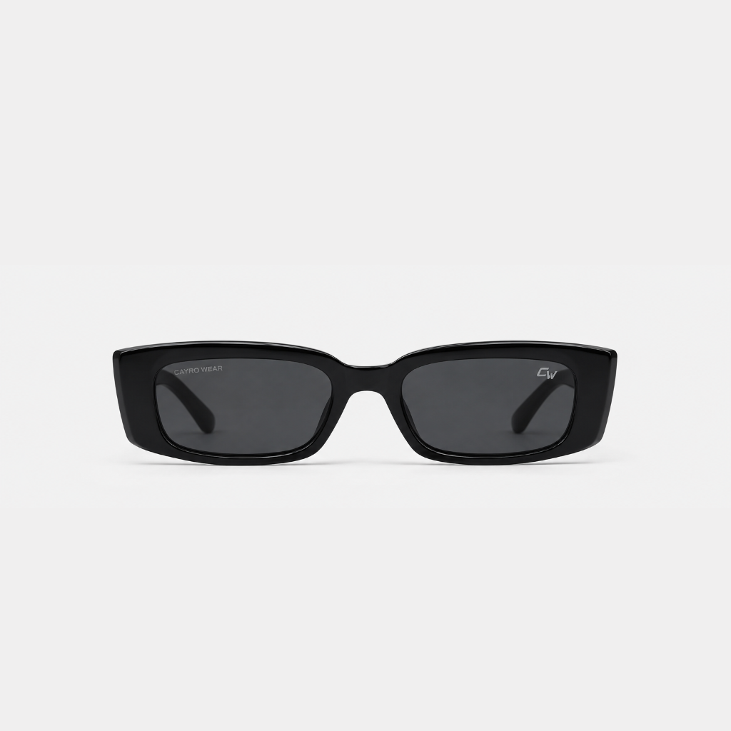 Cayro Wear Retro Rectangular Sunglasses — Black