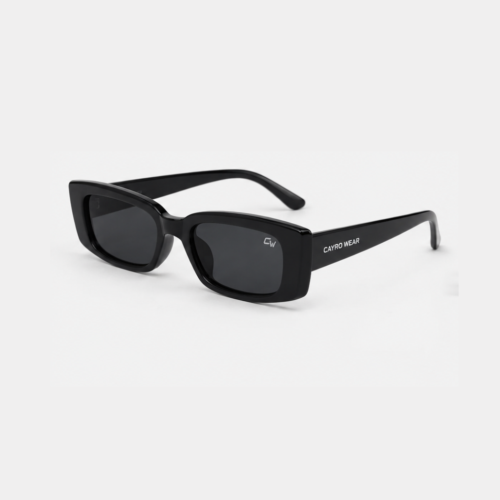 Cayro Wear Retro Rectangular Sunglasses — Black